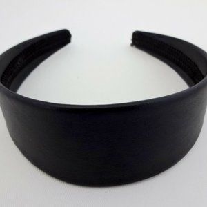 Black Leather Headband 1.75 Wide Flex